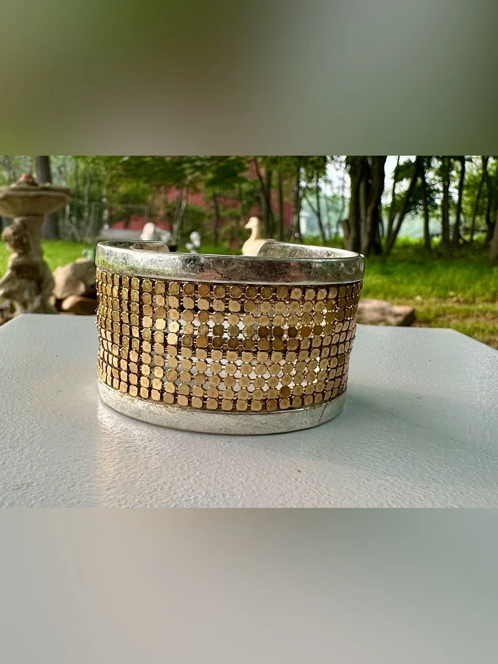 Gold and Silver Mosaic Decorative Napkin Ring - Sparkle Accent